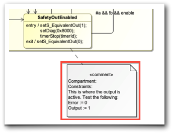 Use a comment to specify a constraint per state