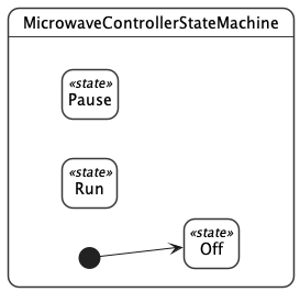 Statemachine first step - Basic state machine with Off, Run, and Pause states